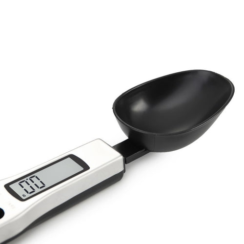 The empty black scoop and the white handle with its display