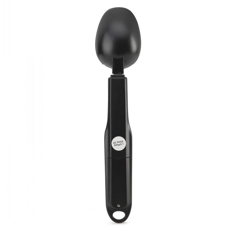The spoon seen from above, scoop and handle in line