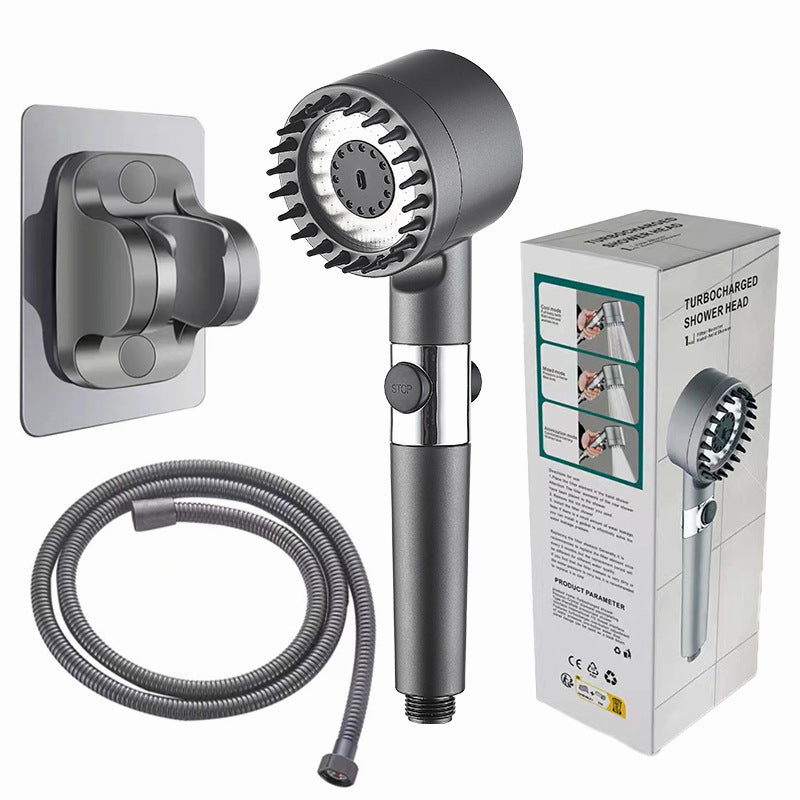 Shower head with the wall bracket and hose