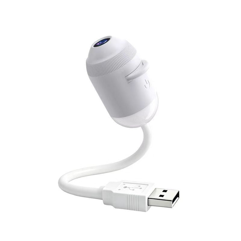 Star projector lamp with its flexible neck and USB plug